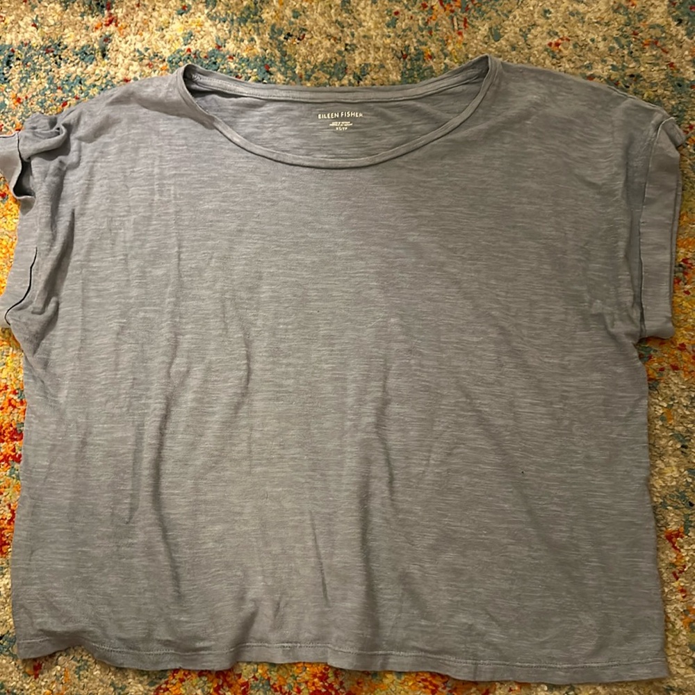 Eileen Fisher Dusty Blue Boxy Tee